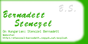 bernadett stenczel business card